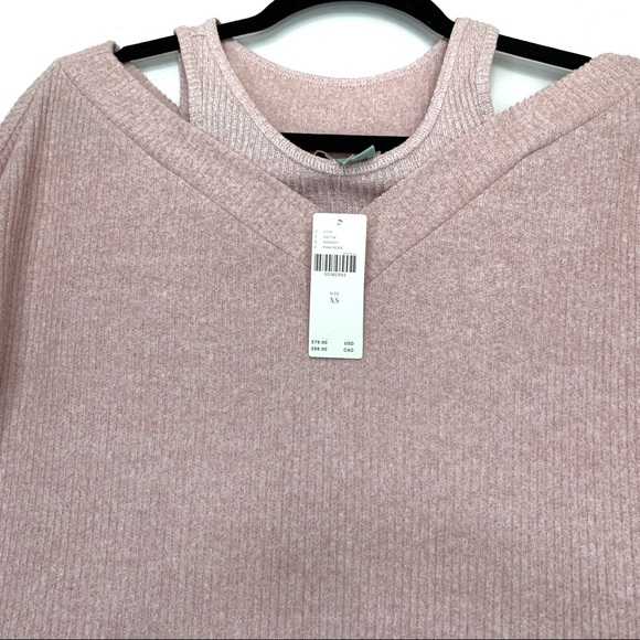 NWT Anthropologie Pink Ribbed Knit Sweater Top - Picture 6 of 7